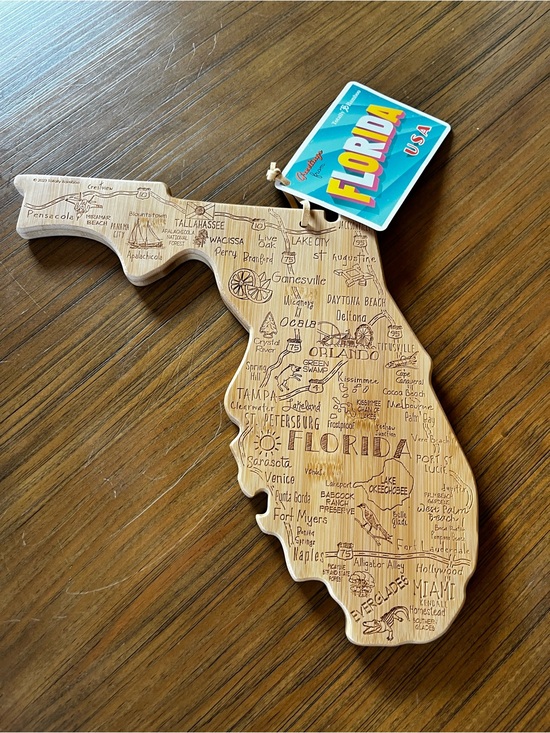 Unknown Other - NWT Totally Bamboo Florida State Shaped Engraved Cutting Board Wall Decor